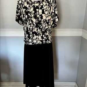 16W Black Print EnFocus Dress